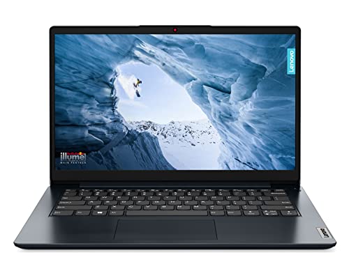 Lenovo IdeaPad 1 Notebook, 1,6 kg, 14 Zoll FHD-Display - (Intel Celeron N4120 Prozessor, integrierte Grafikkarte, 4 GB RAM, 128 GB eMMC, WiFi 6, Windows 11) - Abyss Blue von Lenovo