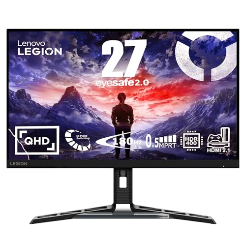 Lenovo Legion R27qe | 27" QHD Gaming Monitor | 2560x1440 | 180Hz | 450 nits | 0,5ms Reaktionszeit | HDMI | DisplayPort | AMD FreeSync | schwarz Lenovo Legion R27qe | 27" QHD Gaming Monitor | 2560x1440 | 180Hz | 450 nits | 0,5ms Reaktionszeit | HDMI | DisplayPort | AMD FreeSync | schwarz von Lenovo