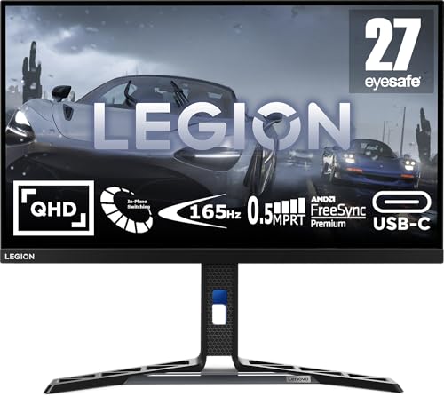 Lenovo Legion Y27h-30 | 27" QHD Gaming Monitor | 2560x1440 | 180Hz | 400 nits | 0,5ms Reaktionszeit | HDMI | DisplayPort | AMD FreeSync | schwarz von Lenovo