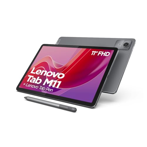 Lenovo Tab M11 Tablet, 27,9 cm (11 Zoll), 1920 x 1200 Pixel (MediaTek Helio G88, 8 GB RAM, 128 GB, erweiterbar auf 1 TB, 4 Lautsprecher, WLAN, Bluetooth, Android 13), Mondgrau, inklusive Tab Pen von Lenovo