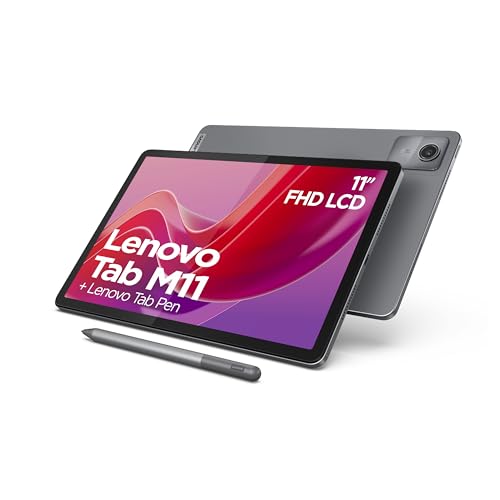 Lenovo Tab M11 – Tablet mit Touchscreen 11 Zoll WUXGA (Prozessor MediaTek Helio G88, 8 Kerne, 4 GB RAM, eMMC 128 GB, Tab Pen, Android 13, WiFi + Bluetooth) – Luna grau von Lenovo