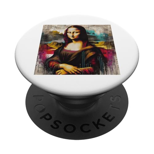 Da Vinci Graffiti-Kunstallustration Mona Lisa PopSockets Klebender PopGrip von Leonardo Da Vinci