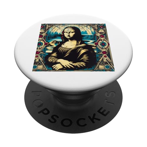 Da Vinci Graffiti-Kunstallustration Mona Lisa PopSockets Klebender PopGrip von Leonardo Da Vinci