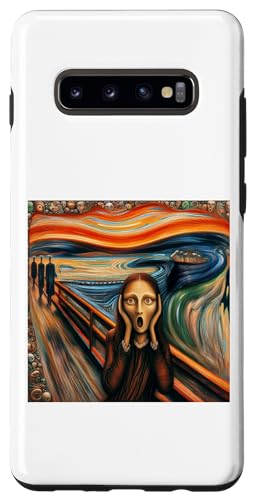 Hülle für Galaxy S10+ Mona Lisa gegen den Schrei von Leonardo Da Vinci