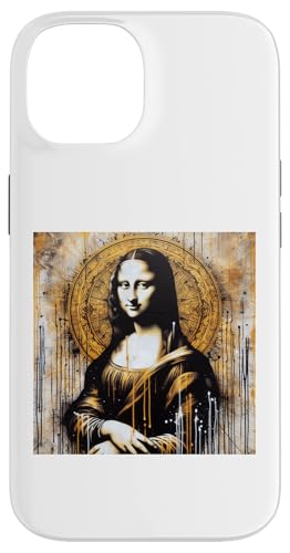 Hülle für iPhone 14 Mona Lisa Graffiti-Illustration im Street-Art-Stil von Leonardo Da Vinci