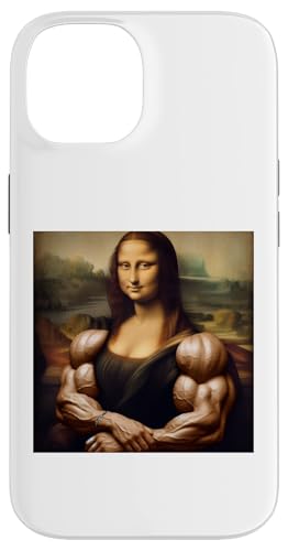 Hülle für iPhone 14 Mona Lisa mit Muskel lustiges Geschenk von Leonardo Da Vinci