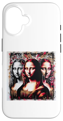 Hülle für iPhone 16 Da Vinci Graffiti-Kunstallustration Mona Lisa von Leonardo Da Vinci