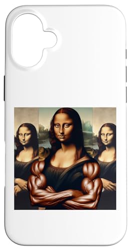 Hülle für iPhone 16 Plus Mona Lisa mit Muskel lustiges Geschenk von Leonardo Da Vinci