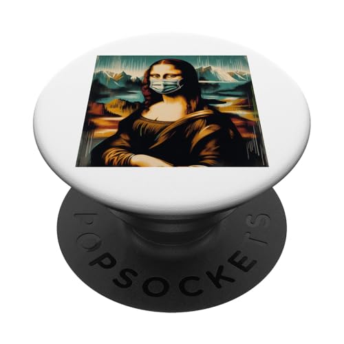 Mona Lisa Graffiti-Illustration im Street-Art-Stil PopSockets Klebender PopGrip von Leonardo Da Vinci