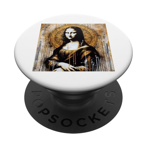 Mona Lisa Graffiti-Illustration im Street-Art-Stil PopSockets Klebender PopGrip von Leonardo Da Vinci