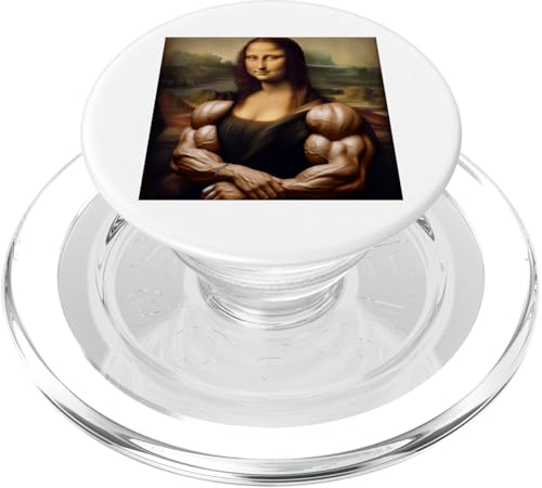 Mona Lisa mit Muskel lustiges Geschenk PopSockets PopGrip für MagSafe von Leonardo Da Vinci