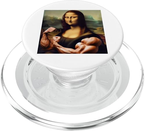 Mona Lisa mit Muskel lustiges Geschenk PopSockets PopGrip für MagSafe von Leonardo Da Vinci