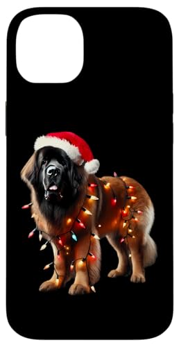 Hülle für iPhone 14 Plus Leonberger Weihnachtsmannmütze Weihnachtsbeleuchtung Hundebesitzer Mama Papa Xmas von Leonberger Christmas Products