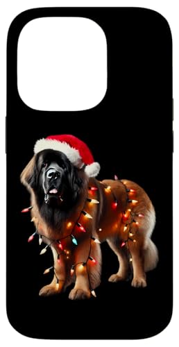 Hülle für iPhone 14 Pro Leonberger Weihnachtsmannmütze Weihnachtsbeleuchtung Hundebesitzer Mama Papa Xmas von Leonberger Christmas Products