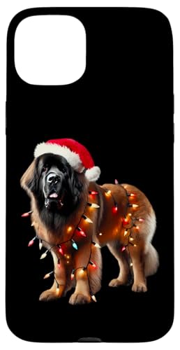 Hülle für iPhone 15 Plus Leonberger Weihnachtsmannmütze Weihnachtsbeleuchtung Hundebesitzer Mama Papa Xmas von Leonberger Christmas Products