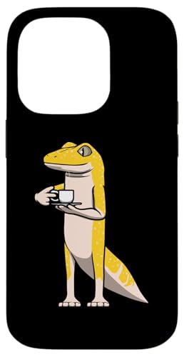 Gecko Kaffee Barista Niedliche Eidechse Reptilien Hülle für iPhone 14 Pro von Leopardgecko Reptilien Hobby Eidechsen