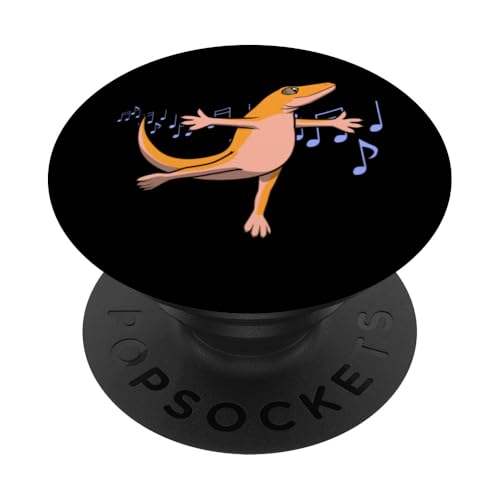 Leopardgecko Tanzender Hobbytänzer Musiker PopSockets Klebender PopGrip von Leopardgecko Reptilien Hobby Eidechsen