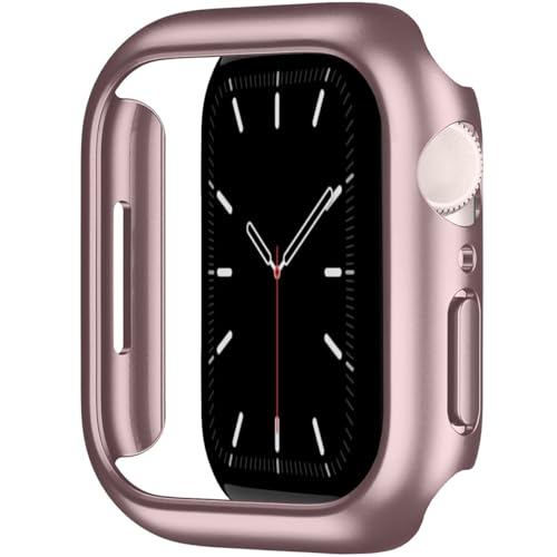 Leotop Kompatibel mit Apple Watch 42 mm Serie 10 (2024), Stoßstangenschutz, Polycarbonat, Hartschale, leicht, schlank, stoßfest, Zubehör, matter Rahmen, kompatibel mit iWatch (Roségold, 42 mm, Serie von Leotop