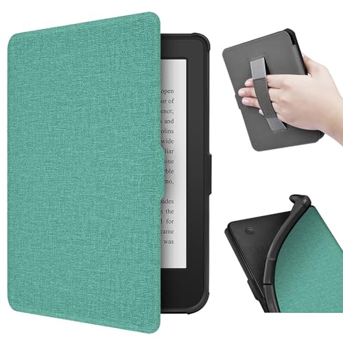 Lerpwige Schutzhülle für 15,2 cm (6 Zoll) große 2024 farbige Ereader-Stoffhülle mit Handschlaufen, automatischer Schlaf-/Wachmodus, mit Handschlaufen von Lerpwige