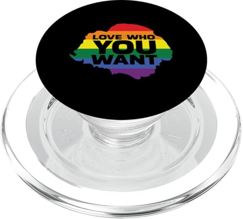 Love Who You Want Lesbian And Gay Pride LGBT Regenbogen-Flagge PopSockets PopGrip für MagSafe von Lesbian And Gay Pride LGBT Rainbow Flag Outfits