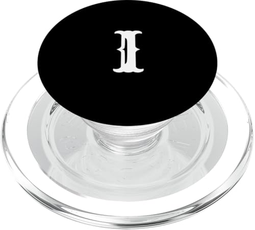 Buchstabe I in weißer, großer, fett gedruckter amerikanischer West-Stil Schrift PopSockets PopGrip für MagSafe von Letters from A to Z number 1234567890 AW