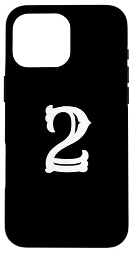 Hülle für iPhone 16 Pro Max Zahl 5,1 cm weiße, große Schriftart im amerikanischen West-Stil von Letters from A to Z number 1234567890 AW