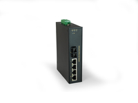 LevelOne 5-Port Fast Ethernet Industrial Switch, DIN-Rail, -40°C to 75°C von Level One