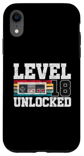 Level 18 Unlocked 18 Year Old Video Gamer Geschenk 18. Geburtstag Hülle für iPhone XR von Level Unlocked Awesome Gaming Birthday Gifts By Mj