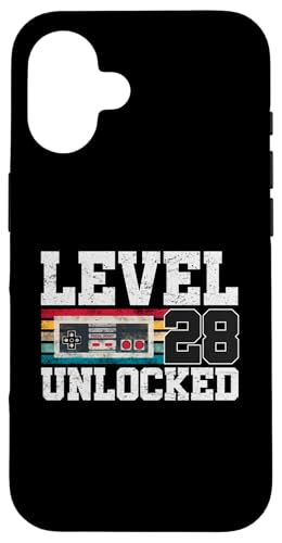 Level 28 freigeschaltet 28-jähriger Videospieler zum 28. Geburtstag Hülle für iPhone 16 von Level Unlocked Awesome Gaming Birthday Gifts By Mj