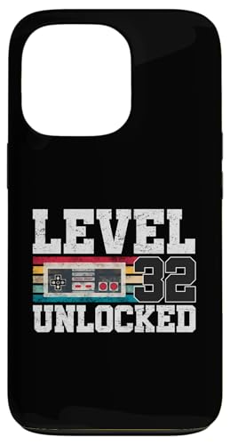 Level 32 Unlocked, 32-jähriger Videospieler, Geschenk zum 32. Geburtstag Hülle für iPhone 13 Pro von Level Unlocked Awesome Gaming Birthday Gifts By Mj