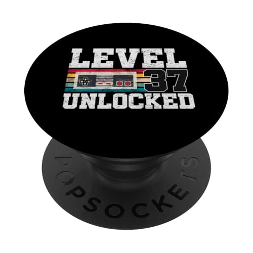 Level 37 freigeschaltet 37-jähriger Videospieler zum 37. Geburtstag PopSockets Klebender PopGrip von Level Unlocked Awesome Gaming Birthday Gifts By Mj