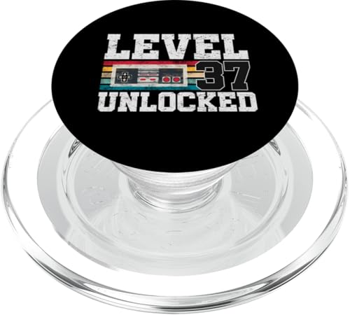 Level 37 freigeschaltet 37-jähriger Videospieler zum 37. Geburtstag PopSockets PopGrip für MagSafe von Level Unlocked Awesome Gaming Birthday Gifts By Mj