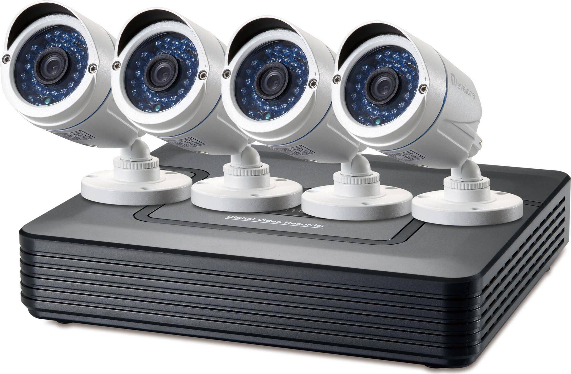 LevelOne DSK-8001 - DVR + Kamera(s) - verkabelt (LAN) - 8 Kan�le - 4 Kamera(s) - CMOS von LevelOne