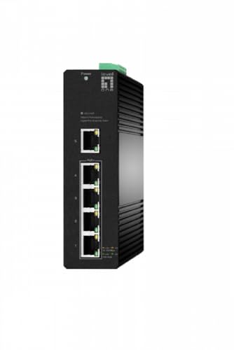 LevelOne IGS-2105P Hilbert 5-Port Industrieller Gigabit PoE Smart Lite Switch, 4 PoE-Ausgänge, 802.3at/af PoE von LevelOne