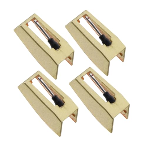 Levemolo 4 Stück Stiftkassette Schallplattennadel Plattenspieler-ersatznadeln Für Plattenspieler Vinyl-plattenspielernadel Rekord-ersatznadel Plattenspieler-nadel Rekord-pin Abs Golden von Levemolo