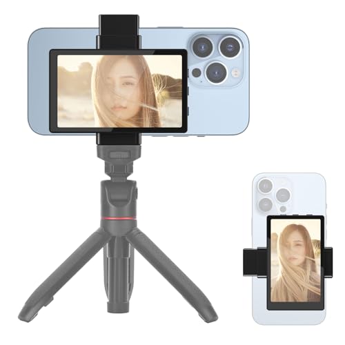 Newmowa Phone Vlog Selfie Monitor Screen, Magnetic Phone Holder Clip Mount, Using Phone Rear Camera for Selfie Vlog Live Stream TikTok, Compatible with iPhone (Wireless Remote for iPhone) von Newmowa