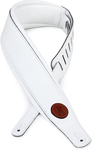 Levy's Leathers MSS2-WHT Gitarrengurte Garment Leather Guitar Strap - White, 134.62 x 6.35 x 0.51 cm von Levy's