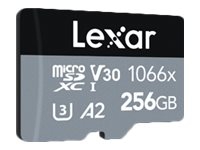 Lexar Professional SILVER series - Flashhukommelseskort (microSDXC til SD adapter inkluderet) - 256 GB - A2 / Video Class V30 / UHS-I U3 / Class10 - 1066x - microSDXC UHS-I von Lexar Media