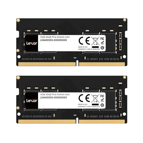 Lexar SODIMM DDR4 RAM 16 GB Kit (2 x 16GB), 3200 MHz DRAM, 260-Pin DDR4 SODIMM Laptop-Speicher, Hochleistungs SO-DIMM, PC Laptop Computerspeicher (LD4S16G32C22ST-BGD) von Lexar