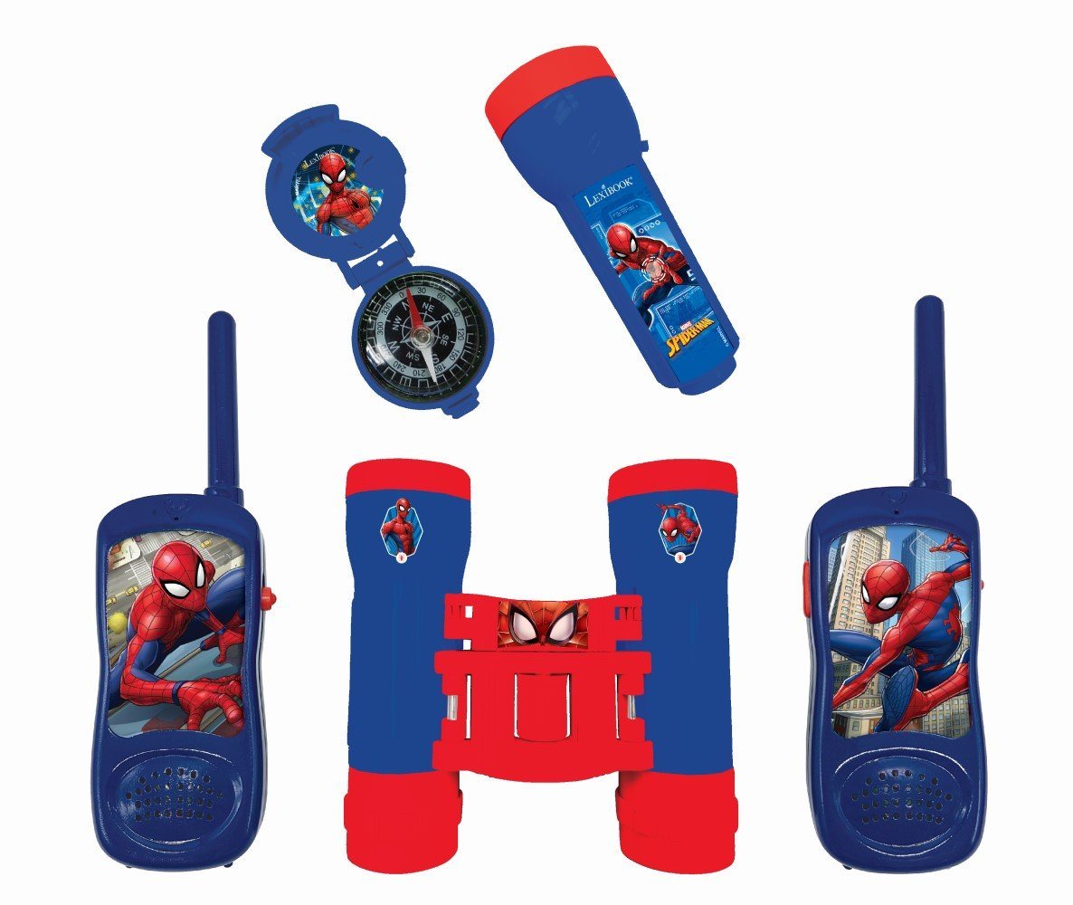Lexibook® Walkie Talkie Spider-Man Abenteuerset 2 Walkie Talkies Fernglas Taschenlampe Kompass von Lexibook®