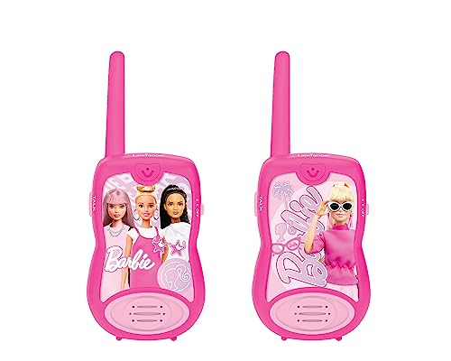 Lexibook - Barbie Walkie-Talkies 200m, Kommunikationsspiel für Kinder, 2 Kommunikationskanäle, Gürtelclip, Rosa, TW12BB von Lexibook