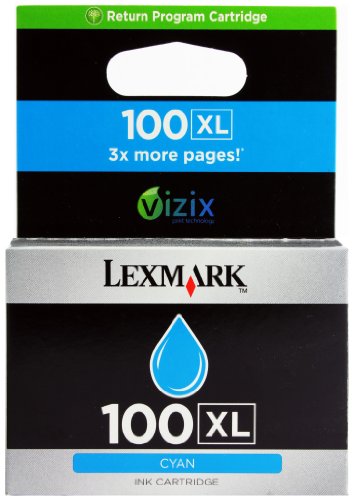 Lexmark 14N1069E 100XL Tintenpatronen Hohekapazität 600 Seiten Rückgabe, cyan von Lexmark