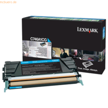 Lexmark Rückgabe-Tonerkartusche Lexmark C746A1CG C746 cyan von Lexmark