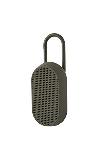 Lexon MINO T Bluetooth-Lautsprecher mit Karabiner, wasserabweisend (Khaki) von Lexon
