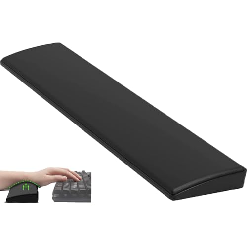 Handgelenkauflage Zum 75%/80% Kompakt TKL Mechanische Wireless Beleuchtet Gaming PC Tastatur Ergonomisch Memory Foam Faux Leder Wrist Rest Anti Skid Gummi Basis Weich Für Game Office-Schwarz von LexonElec