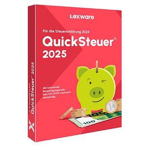 LEXWARE QuickSteuer 2025 (für das Steuerjahr 2024) Software Vollversion (PKC) von Lexware