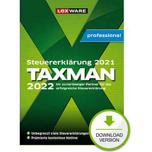 LEXWARE TAXMAN professional 2022 (für das Steuerjahr 2021) Software Vollversion (Download-Link) von Lexware