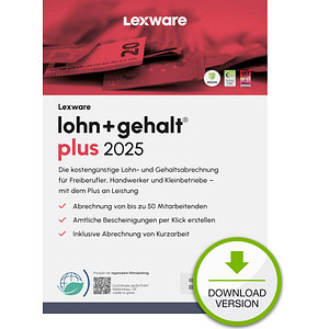 LEXWARE lohn+gehalt plus 2025 Software Vollversion (Download-Link) von Lexware