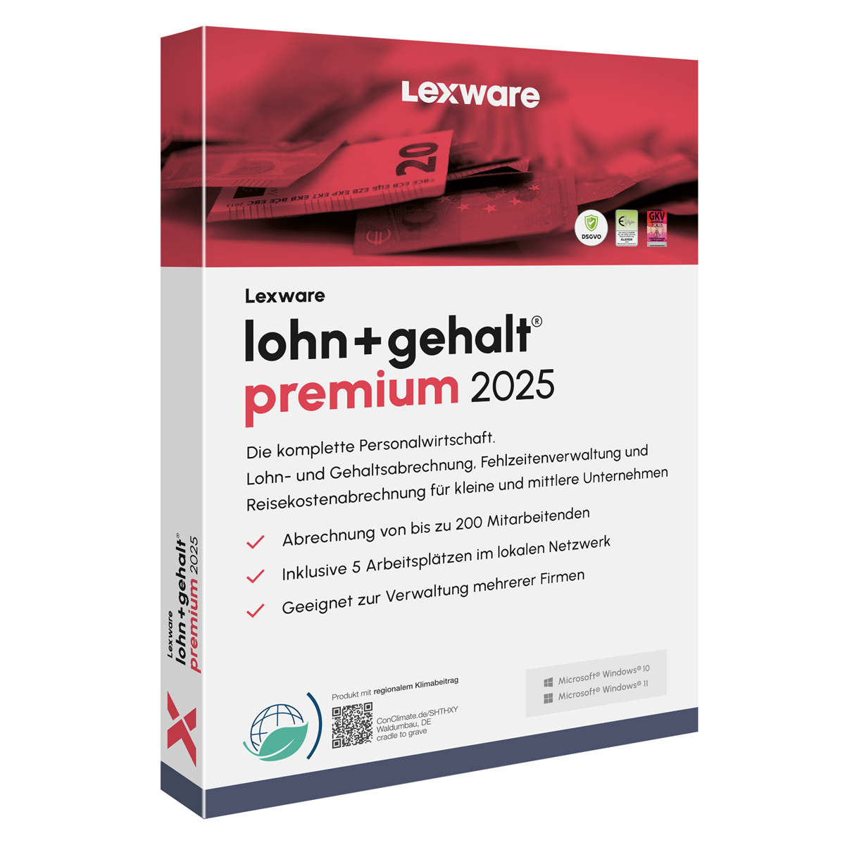 Lexware lohn+gehalt premium 2025 Jahresversion (365-Tage) von Lexware