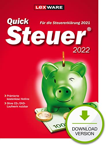 QuickSteuer 2022 (für Steuerjahr 2021)| PC Aktivierungscode per Email |Private und gewerbliche Steuererklärung von Lexware
